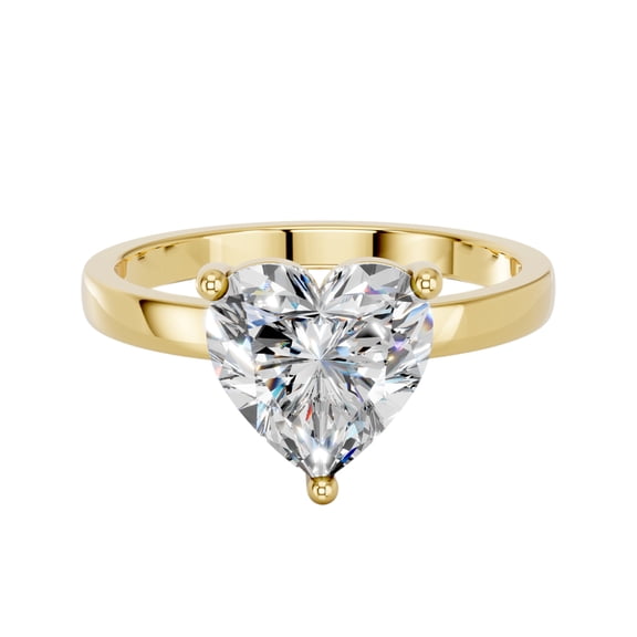 Clearance KEEVA JEWELS 4.00 CT IGI Certified Heart Cut Lab Grown Diamond Engagement Ring, 10K Yellow Gold, Size 6