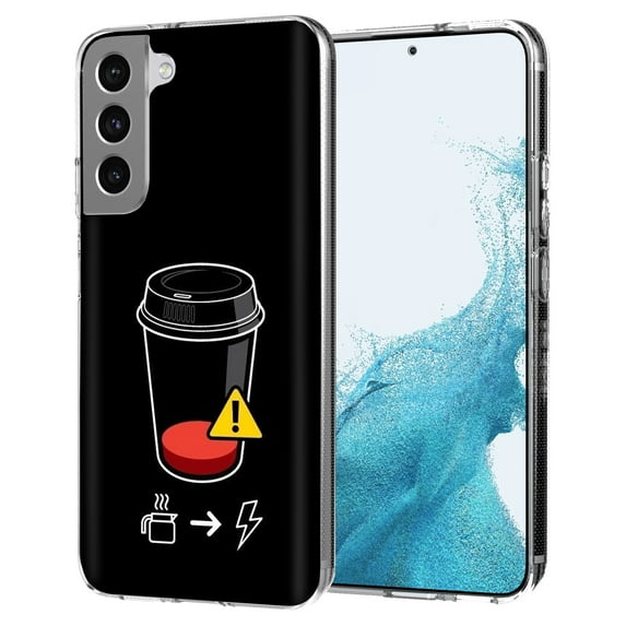 VIBECover Slim Case compatible for Samsung Galaxy S22 Plus+ 5G, TOTAL Guard FLEX Tpu Cover, Coffee Power