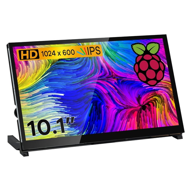 Hosyond 10.1" IPS LCD Capacitive Touch Screen HDMI Display Portable Monitor 1024X600 Built-in Dual Speakers for Raspberry Pi 5/4/3 Xbox PS4 Windows 7