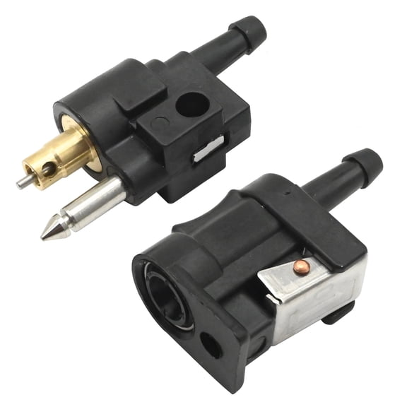 Anxingo 1/4" Fuel Line Quick Connector Replacement for Yamaha Outboard, 6mm Barb Female & Male Engine/Tank End - 2Pcs