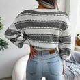 thumbnail image 3 of Vedolay Womens Tops Women's Striped Sweater 2023 Long Sleeve Ribbed Knit Loose Oversized Pullover Tops,Black S, 3 of 5
