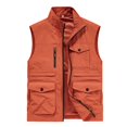 thumbnail image 2 of Mens Cargo Vests M-6XL Clearance Sale Plus Size Sleeveless Full Zipper Up Jackets Casual Solid Multi Pockets Outdoor Work Fishing Outerwear Vest Coats, 2 of 7