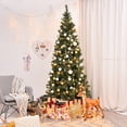 thumbnail image 3 of Patiojoy 8 FT Artificial Christmas Tree Hinged Decoration Pine Tree with Pine Cones, 3 of 9