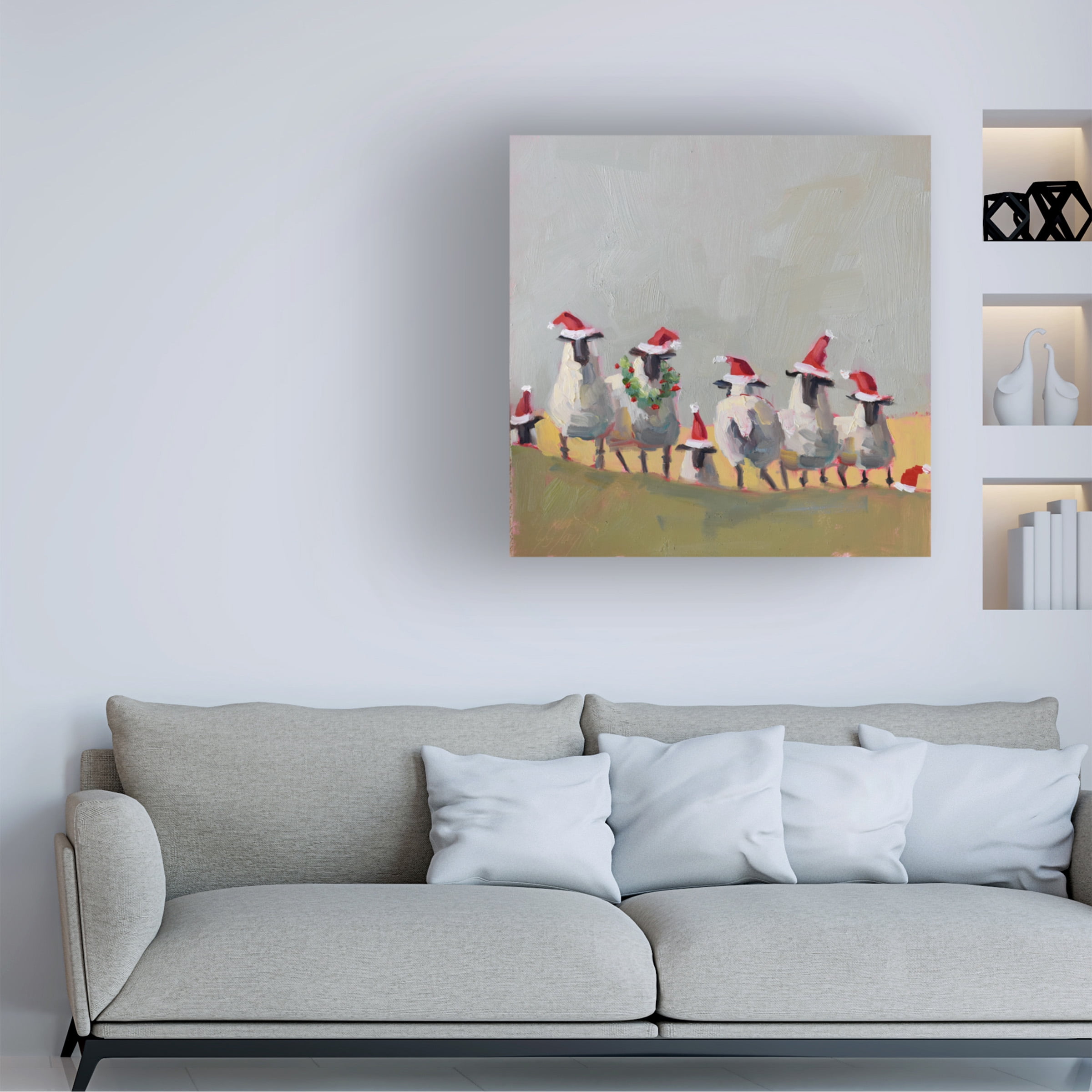 Jennifer Stottle Taylor 'Christmas Sheep' Canvas Art