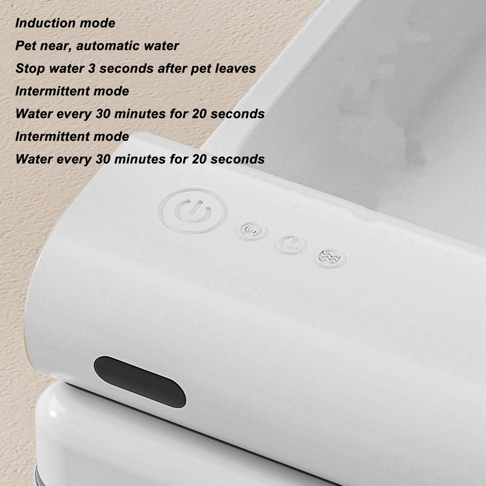 Suodoka Automatic Cat Water Fountain 4L 135 oz Capacity Multi-functional Quiet Infrared Induction Running Water Pet Dispenser for Cats and Dogs Indoor Use Gray Basic Edition