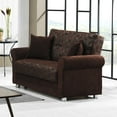 thumbnail image 2 of Ottomanson Convertible Sleeper Loveseat with Hidden Storage, Firm Seating, Brown, 2 of 7