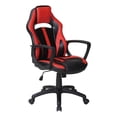 thumbnail image 1 of Pemberly Row Gaming Chair in Black Faux Leather with Red Accents, 1 of 9