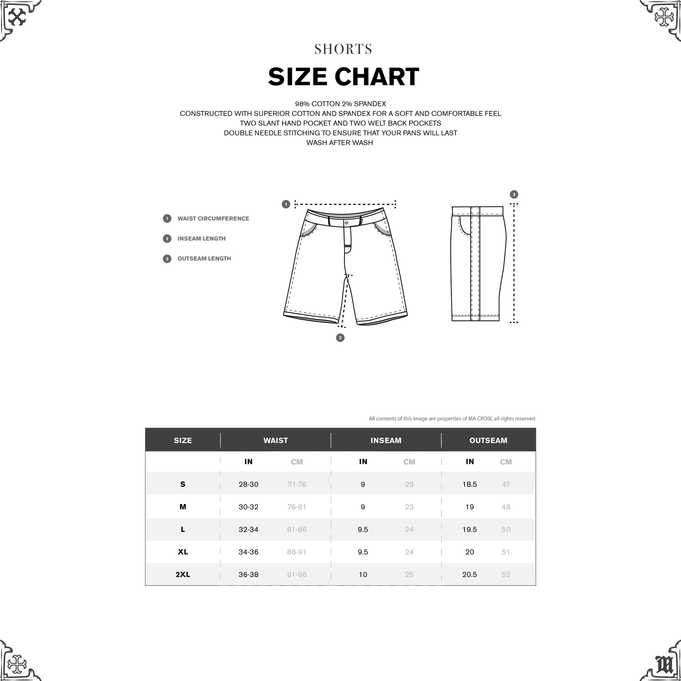 Ma Croix Men's Flat Front Summer Casual Twill Classic Slim Fit Cotton Shorts - image 6 of 6