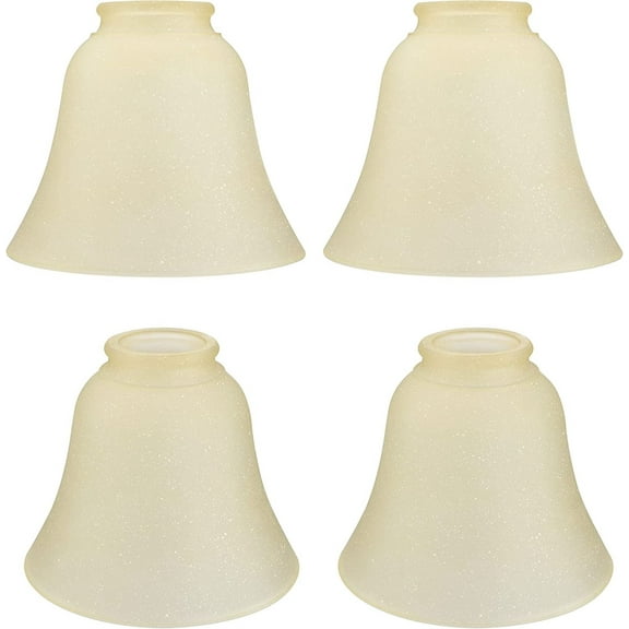 Aspen Creative 23171-4 Transitional Amber Ceiling Fan Replacement Glass Shade.2-1/8"Fitter,5-1/2"Diameter x 4-3/4"Height.4 Pack