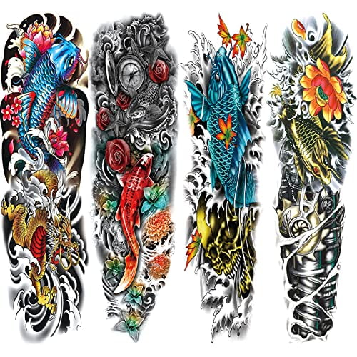Japanese Koi Sleeve Tattoos For Women