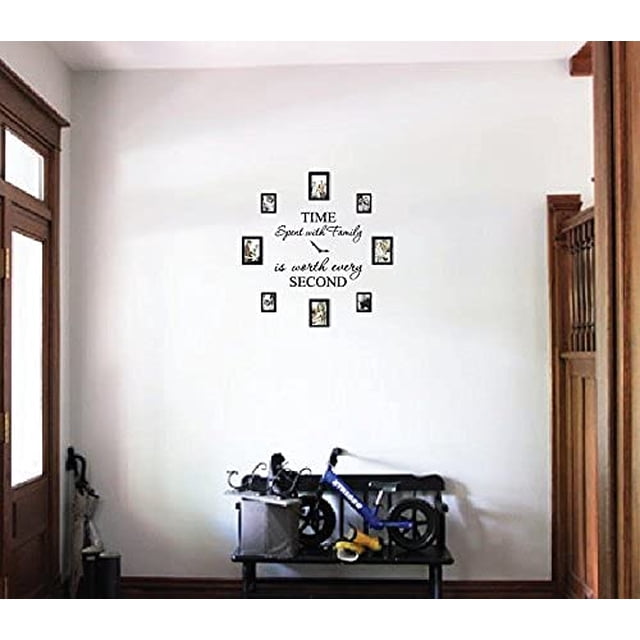Plantillas innovadoras 1249 Black Time Pasado con la familia vale cada segundo reloj de calcomanía de pared en casa Innovative Stencils Ver descripción