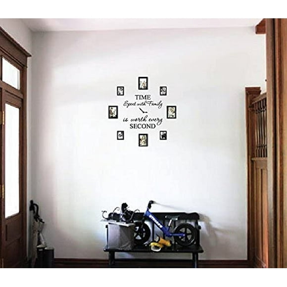 Plantillas innovadoras 1249 Black Time Pasado con la familia vale cada segundo reloj de calcomanía de pared en casa Innovative Stencils Ver descripción