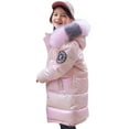 thumbnail image 4 of KAUOD Girls Long Winter Parka Coats Cute Gradient Color Quilted Puffer Jackets Faux-F𝐮r Insulated 𝗦now Ski down Outwear, 4 of 6