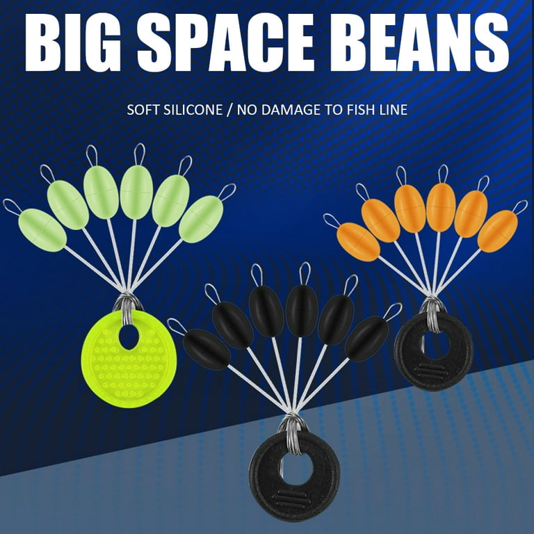 60pcs 10 Group Set Silicone Space Beans Stopper Fishing Bait Float (Orange)  