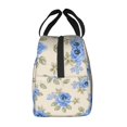 thumbnail image 4 of Blue Rose Floral Lunch Bag Thick Aluminum Foil Cooler Tote for Women Work Picnic Gift, 4 of 7