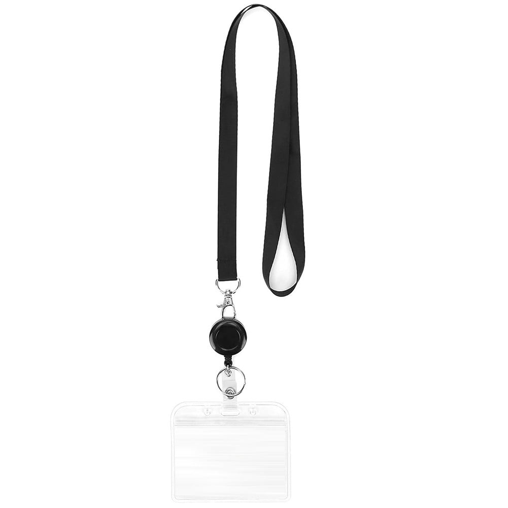 10pcs Badge Holder,Vertical & Horizontal Protector optional with Black Lanyard