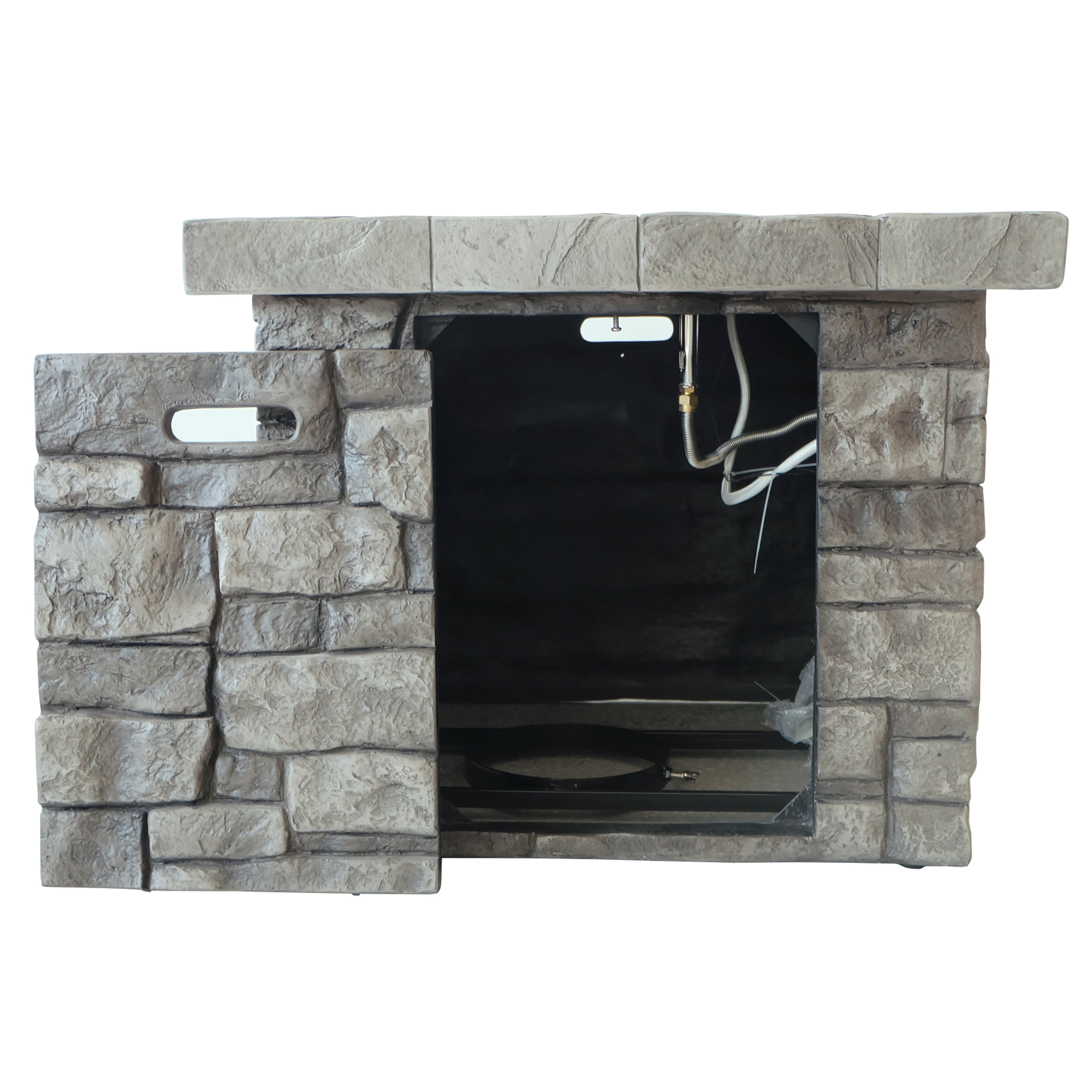Enfield Outdoor Square Fire Pit - 40,000 BTU, Grey