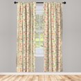 thumbnail image 4 of Ambesonne Abstract Window Curtains, Pastel Terrazzo Shapes, Each 28" W x 95" L, Pale Mustard and Multicolor, 4 of 4