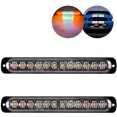 thumbnail image 2 of Luces estroboscópicas de emergencia de 12 LED Luces de advertencia de peligro para carrocería de vehículos de camión amarillos y blancos 12-24 Barra de luz de baliza impermeable - Paquete de 2, 2 of 5