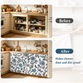 thumbnail image 4 of Boho Leaf Cabinet Curtains 28"W x 51"L,Dustproof Sink Skirt Curtain for Kitchen Bathroom,Teal Green Spring Farmhouse Pastoral Tribal Adhesive Desk Skirt Closet Curtains for Pantry Classroom Office, 4 of 8