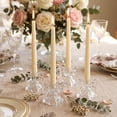 thumbnail image 4 of Glass Candlestick Holders, Clear Glass Taper Candle Holder, Vintage Bow Crystal Tall Candle Holder for Table Centerpieces, Fall, Christmas, Autumn, Thanksgiving Decor, 4 of 6