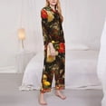 thumbnail image 3 of Goofa Elegant Still Life Roses Printed Women’s 2 Piece Pajama Set Super,Pajamas Women's Long Sleeve Sleepwear Soft Button Down Loungewear Pjs Lounge Set Nightwear-Medium, 3 of 9
