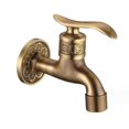 thumbnail image 1 of Grifo de latón antiguo genérico con manija de latón para lavadora, baño, montaje en pared, grifo para exterior, jardín, manguera simple, grifo largo de agua fría (n.° 3), 1 of 5