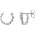 thumbnail image 2 of Auriga 14k White Gold 1/2 CTW LG Diamond Front-Back Hoop Earrings for Women, 2 of 4