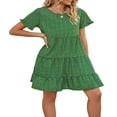 thumbnail image 4 of Women‘s Short Sleeve Swing Dress with Floral Tiered Pattern for Summer, 4 of 7