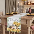 thumbnail image 2 of Table Runners 72 Inches Long Dress Scarves, Sunflowers Trucks Farmhouse Kitchen/Dining Table Runner, Coffee Tablerunners, Spring Farmhouse Eucalyptus Gray Wooden 14x72 Inch, 2 of 9