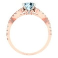 thumbnail image 4 of 1.42 ct Round Cut Simulated Blue Diamond Solitaire with Simulated Diamond Accents 18K Rose/White Gold Womens Engagement Ring, 4 of 5