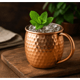 thumbnail image 4 of Modern Home Handmade 16oz Solid Copper Mule Mug – Barrel Shaped Mug with Copper Handle & Hammered Texture – Traditional Barrel-Shaped Mug (Single), 4 of 7