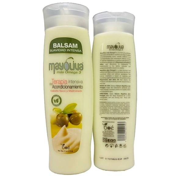 Mayoliva Terapia de acondicionamiento intensivo para bálsamo para cabello seco y dañado, 12 onzas