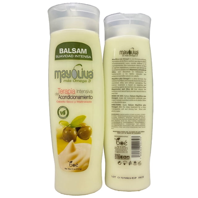Mayoliva Terapia de acondicionamiento intensivo para bálsamo para cabello seco y dañado, 12 onzas