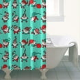 thumbnail image 4 of Turquoise Christmas Gnome Pattern Shower Curtain 36"x72" ,Bathroom Decorative Shower Curtains Set with 12 Hooks,Modern Waterproof Washable Shower Curtain, 4 of 6