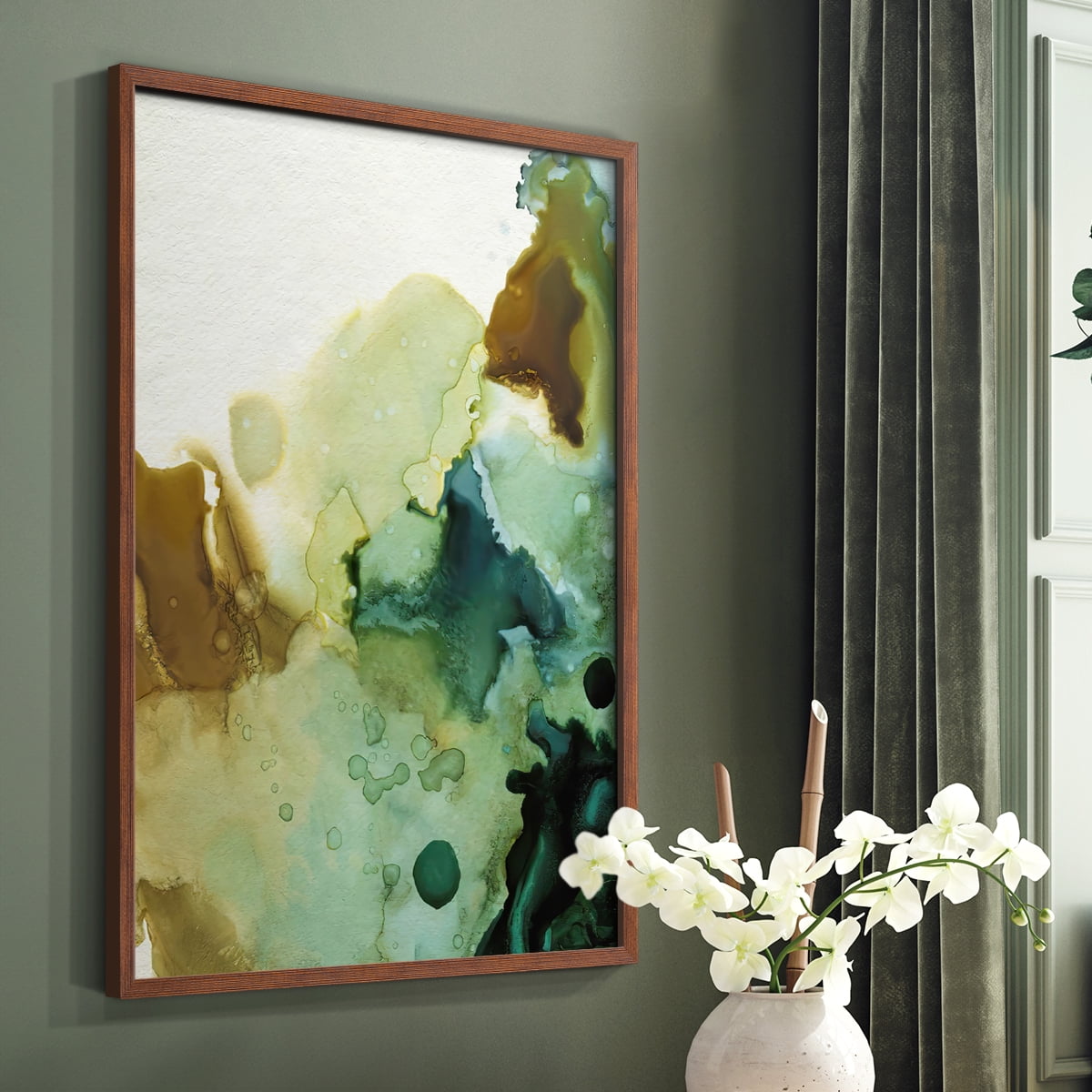 Water and Earth II Framed Print in Brown Solid Wood 8 x 10 Framed Print