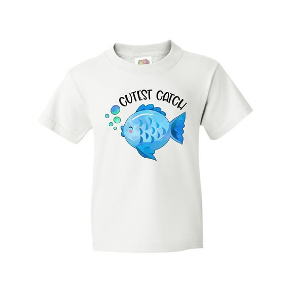Inktastic Cutest Catch Cute Blue Fish Youth T-Shirt