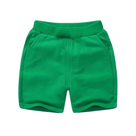 AVTOIFY Girls Shorts Shorts for Girls Children s Summer Solid Color Casual Sports Pants With Pockets and Flower Buds Shorts For Kids Toddler Girl Clothes Girls Summer Clothes Green