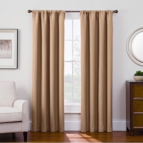 Style Domain Satin Room Darkening Solid Blackout Rod Pocket Single Curtain Panel