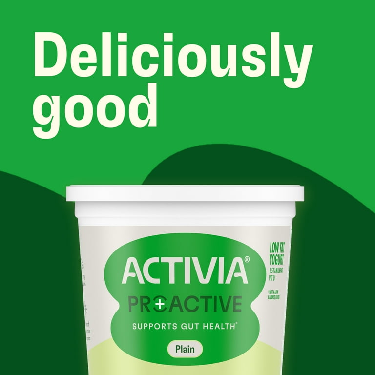 Activia Proactive Plain Prebiotic and Probiotic Yogurt Tub, Helps