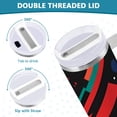 thumbnail image 3 of Yayeee 40oz Stainless Steel Tumbler with Straw and Handle Double-Wall Insulated Travel Water Bottle, Blue Abstract Lines, 3 of 8