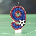 thumbnail image 1 of Blue Number Candles Red Edge Football Design Creative Digital Birthday Cake Decoration, 1 of 5