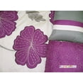 thumbnail image 3 of 11-Pc Floral Applique Embroidery Striped Comforter Curtain Set Violet Purple Gray Ivory King, 3 of 4