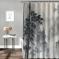 thumbnail image 2 of RUIYC Japanese Bamboo Forest Asian Oriental Chinese Ink Landscape Shower Curtain for Bathroom Decoration White, 2 of 7