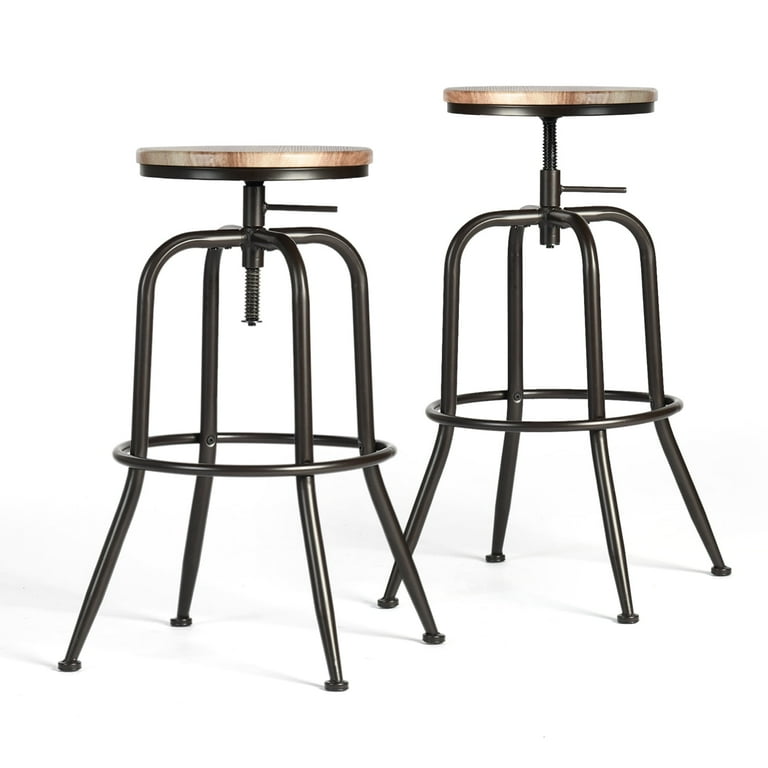 Patio Bar Stools Homy Casa Set Of Height Adjustable Stools With