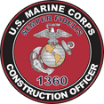 thumbnail image 1 of U.S.M.C. MOS 1360 Construction Officer Decal 3.8" - Red, 1 of 1