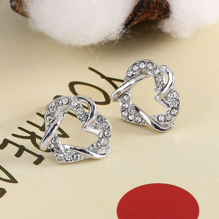 Heart shaped store earrings silver