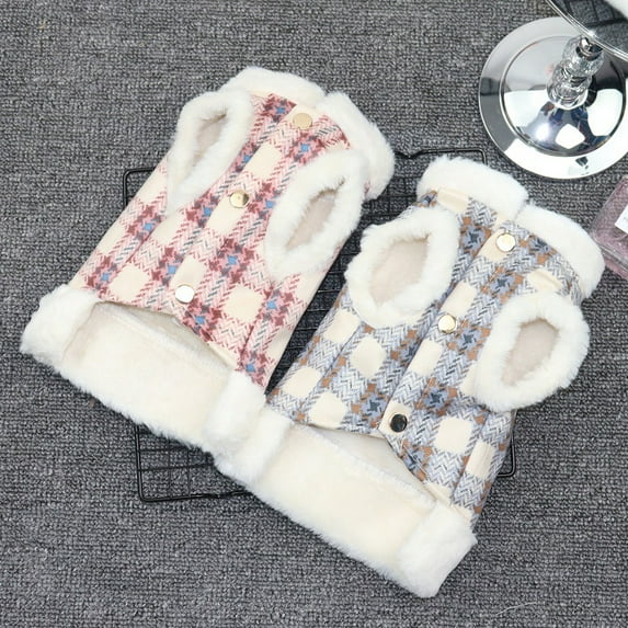 Yidarton Can pull the dog clothes pet winter clothes teddy puppy small dog puppy bichon Frise cat clothes Blue XXL
