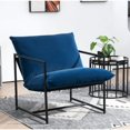 thumbnail image 2 of Silla de acento de terciopelo moderno elegante, silla reclinable contemporánea de marco de metal con cojín de asiento profundo para la oficina en el hogar, 2 of 5