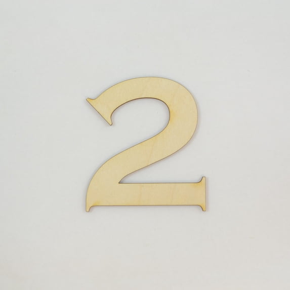 1 Pc, 10 Inch X 1/4 Inch Wood Numbers 2 In The Copperplate Gothic Bold Font Great For Craft Project & Different Decor